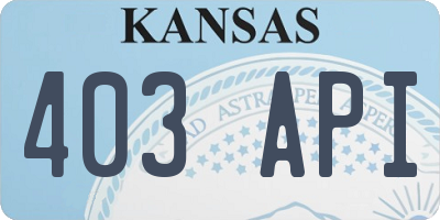 KS license plate 403API