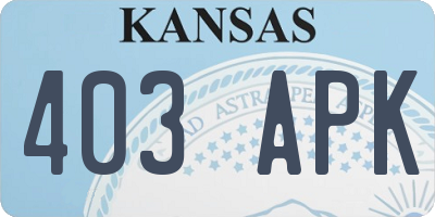 KS license plate 403APK