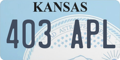 KS license plate 403APL