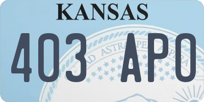 KS license plate 403APO