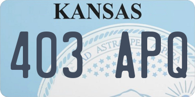 KS license plate 403APQ