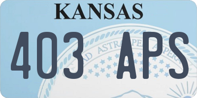 KS license plate 403APS