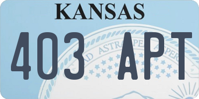 KS license plate 403APT