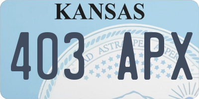 KS license plate 403APX
