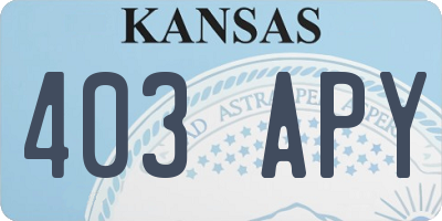 KS license plate 403APY