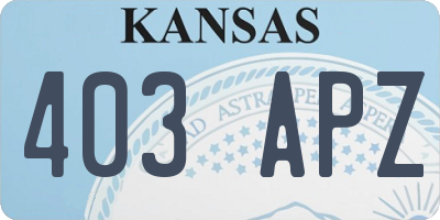 KS license plate 403APZ