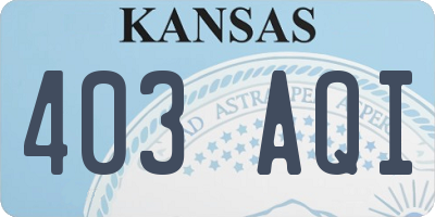 KS license plate 403AQI