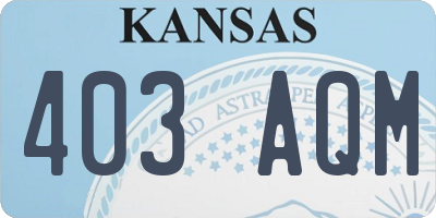 KS license plate 403AQM