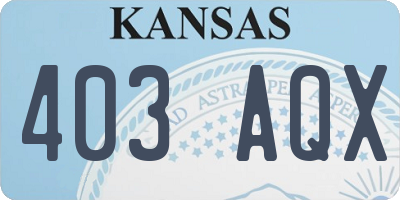 KS license plate 403AQX