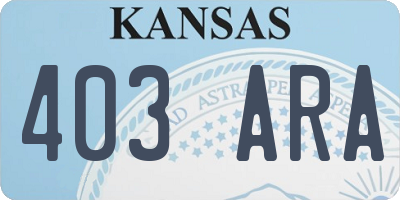 KS license plate 403ARA