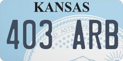 KS license plate 403ARB