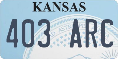 KS license plate 403ARC