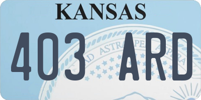 KS license plate 403ARD