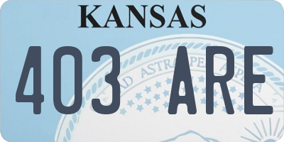 KS license plate 403ARE