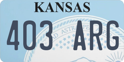 KS license plate 403ARG
