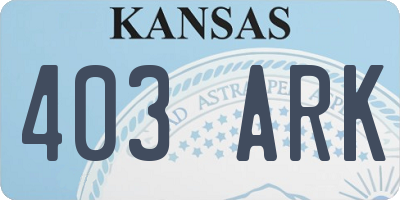 KS license plate 403ARK