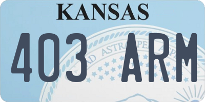KS license plate 403ARM