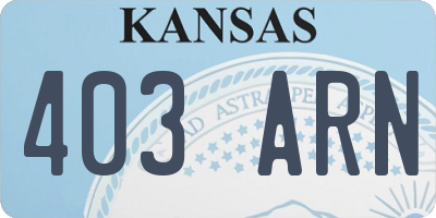 KS license plate 403ARN