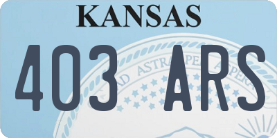 KS license plate 403ARS