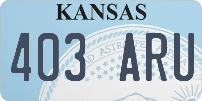 KS license plate 403ARU
