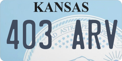 KS license plate 403ARV