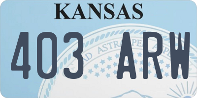 KS license plate 403ARW