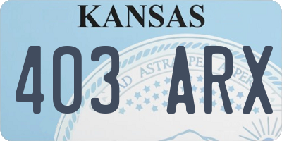 KS license plate 403ARX