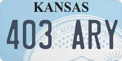 KS license plate 403ARY
