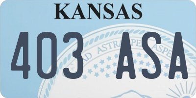 KS license plate 403ASA