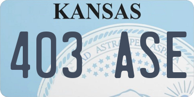 KS license plate 403ASE
