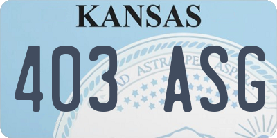 KS license plate 403ASG