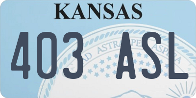 KS license plate 403ASL