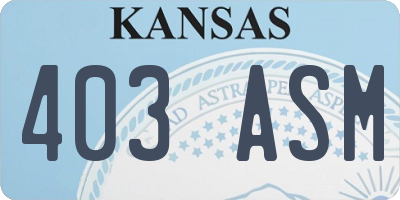 KS license plate 403ASM