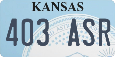 KS license plate 403ASR