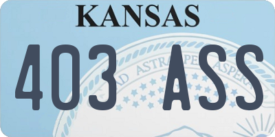 KS license plate 403ASS