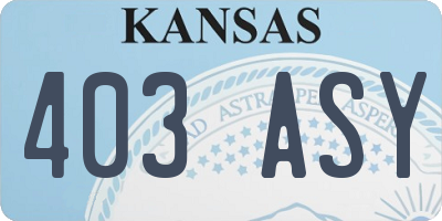 KS license plate 403ASY