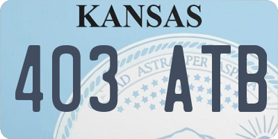KS license plate 403ATB
