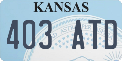 KS license plate 403ATD