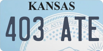 KS license plate 403ATE