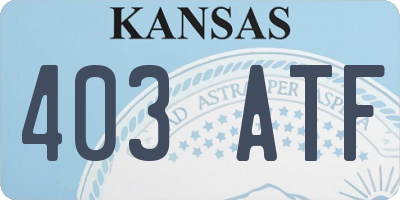 KS license plate 403ATF