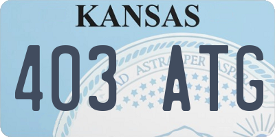 KS license plate 403ATG