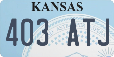 KS license plate 403ATJ