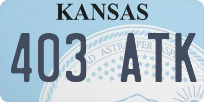 KS license plate 403ATK