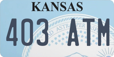 KS license plate 403ATM