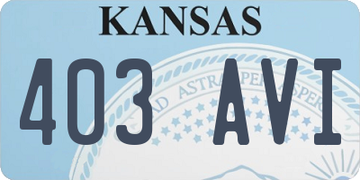 KS license plate 403AVI