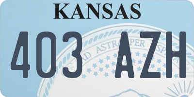 KS license plate 403AZH
