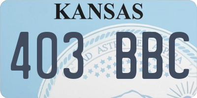 KS license plate 403BBC