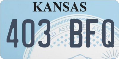 KS license plate 403BFQ