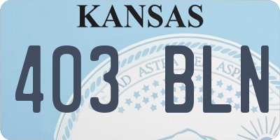 KS license plate 403BLN