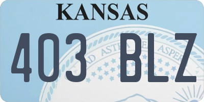KS license plate 403BLZ